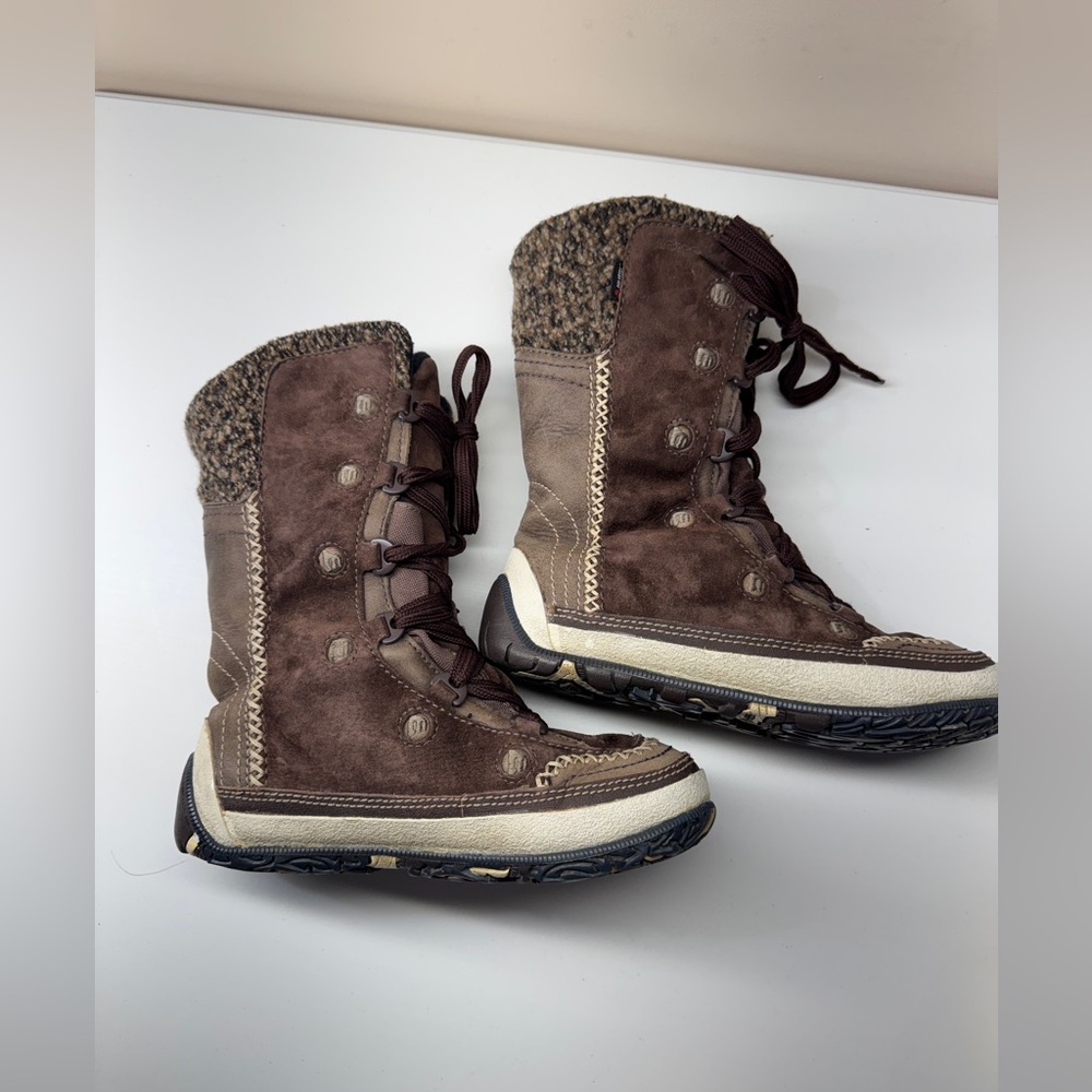 MERRELL PUFFIN Brown Lace-Up Winter Boots Size US 6